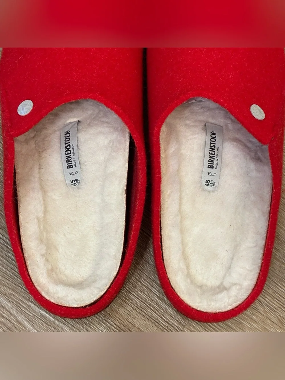 Birkenstock Zermatt Slippers Wool in The Vibrant Active Red Shoes US 12 EU 45